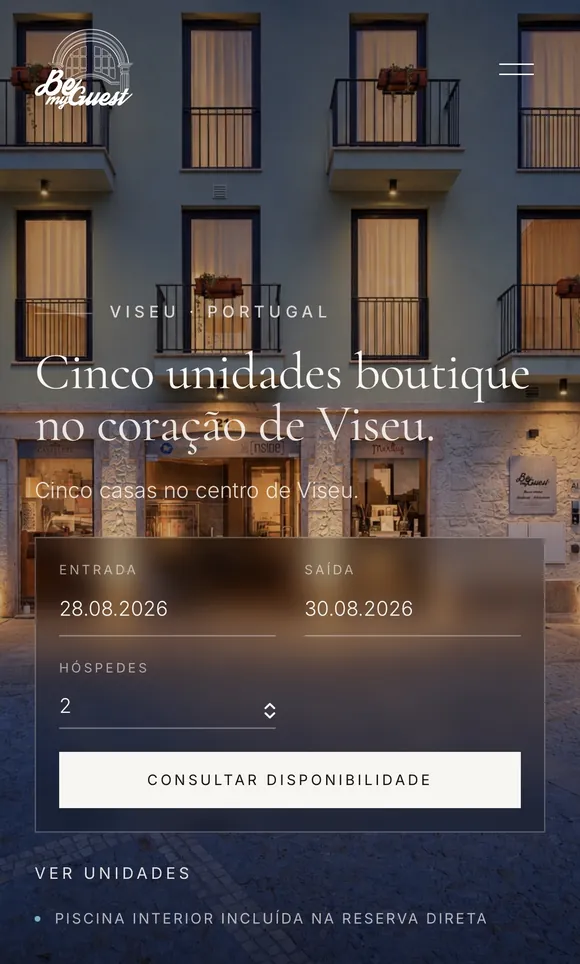 La web de Bemyguest en el móvil.